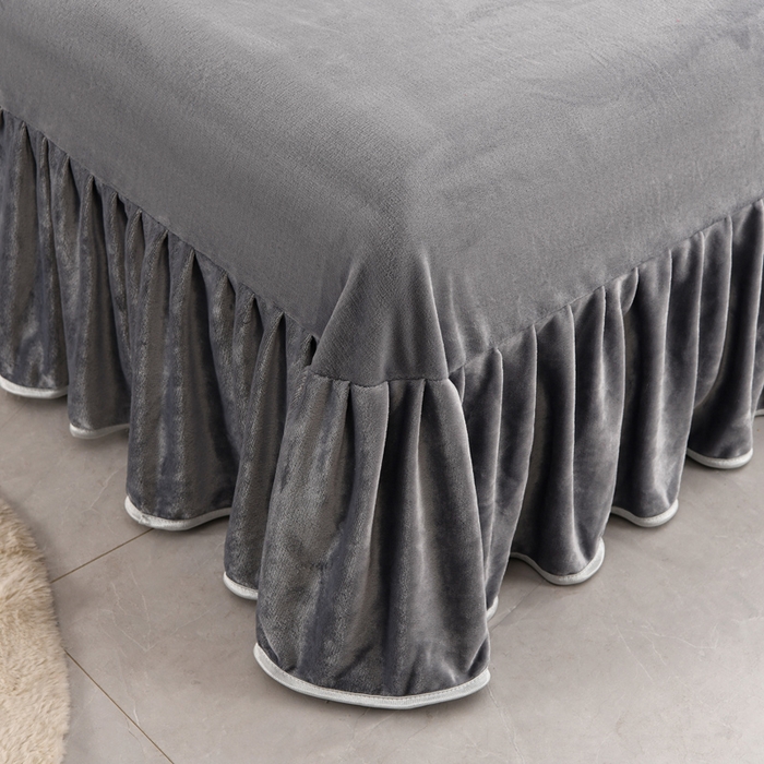 91家纺网 家纺一手货源 找家纺 曼尼家纺 2025新款7斤高克重牛奶绒四件套 浪漫灰