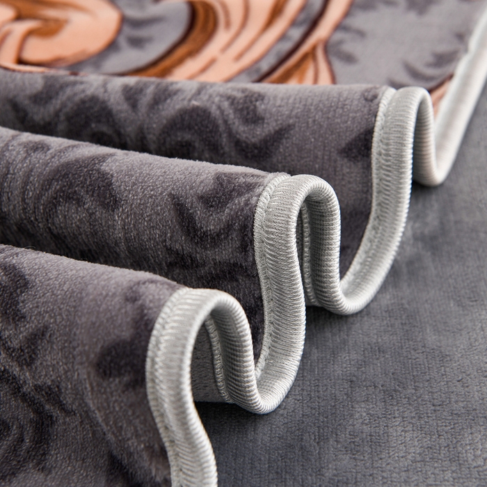 91家纺网 家纺一手货源 找家纺 曼尼家纺 2025新款7斤高克重牛奶绒四件套 浪漫灰