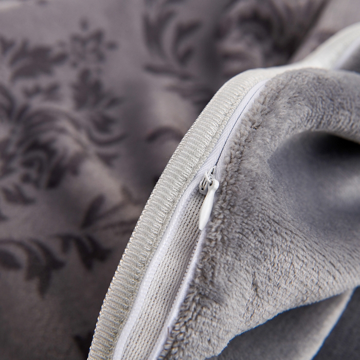 91家纺网 家纺一手货源 找家纺 曼尼家纺 2025新款7斤高克重牛奶绒四件套 浪漫灰