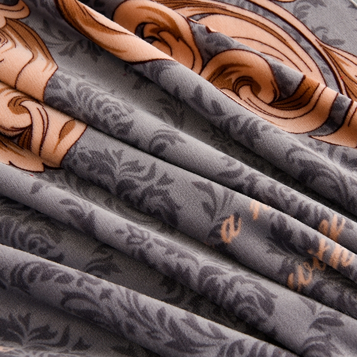 91家纺网 家纺一手货源 找家纺 曼尼家纺 2025新款7斤高克重牛奶绒四件套 浪漫灰