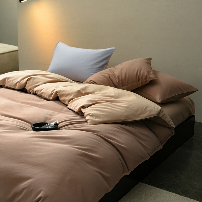 91家纺网 家纺一手货源 找家纺 启航家居 2025新款全棉纯棉磨毛纯色四件套 莫百草