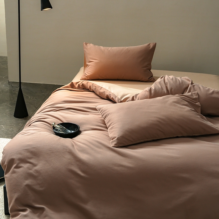 启航家居 2025新款全棉纯棉磨毛纯色四件套 莫百草