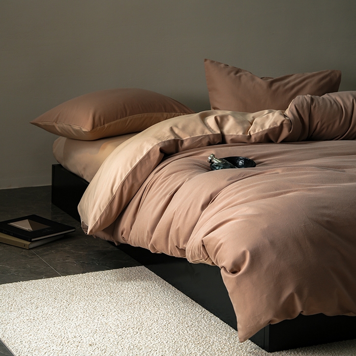 91家纺网 家纺一手货源 找家纺 启航家居 2025新款全棉纯棉磨毛纯色四件套 莫百草