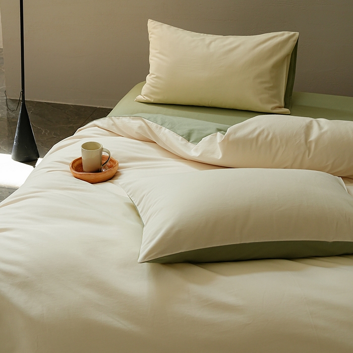 启航家居 2025新款全棉纯棉磨毛纯色四件套 林昔