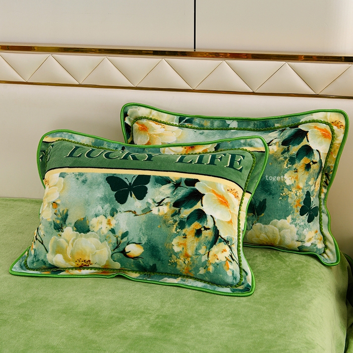 91家纺网 家纺一手货源 找家纺 曼尼家纺 2025新款7斤高克重牛奶绒四件套 繁华似锦