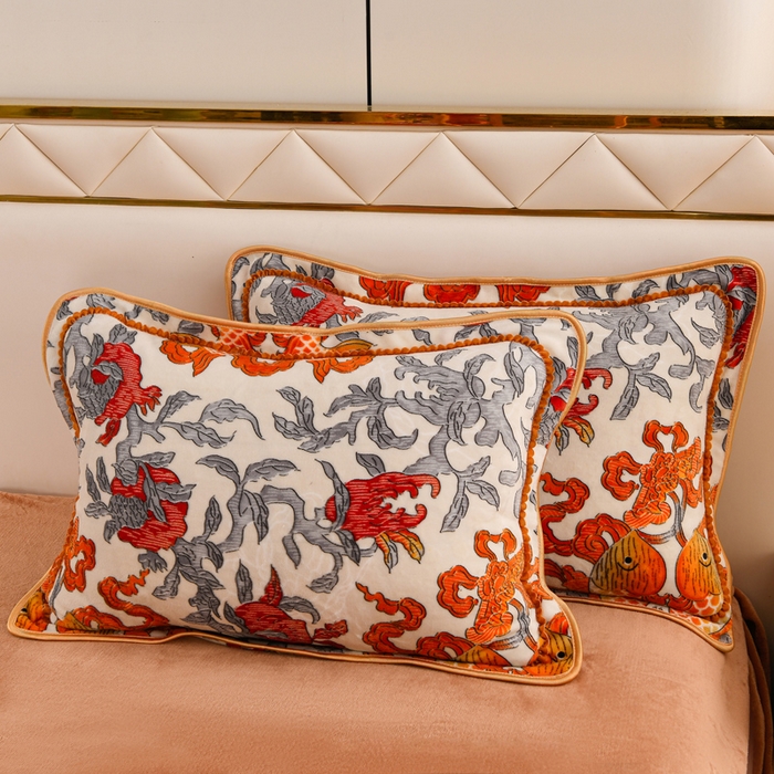 91家纺网 家纺一手货源 找家纺 曼尼家纺 2025新款7斤高克重牛奶绒四件套 年年有鱼