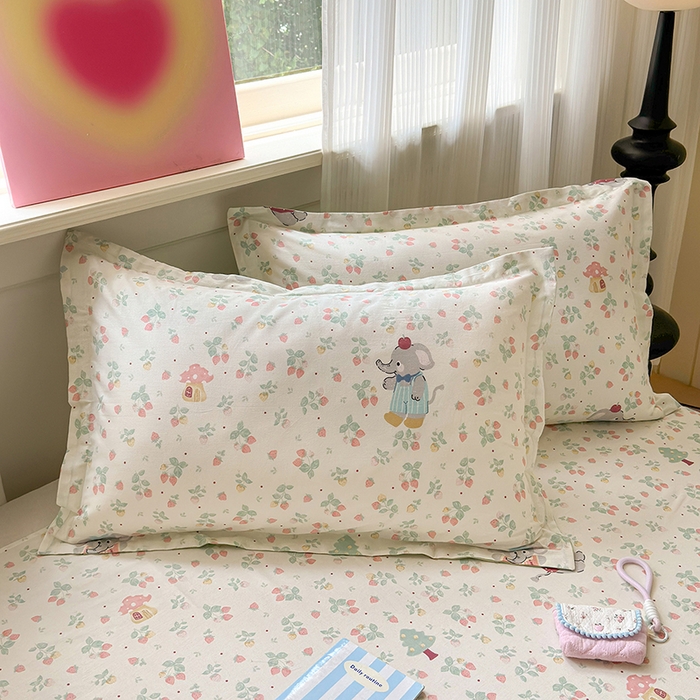 91家纺网 家纺一手货源 找家纺 拾物记 2025新款A类12868全棉纯棉单床笠床笠单件-提供买家秀和质检报告 弹唱小象