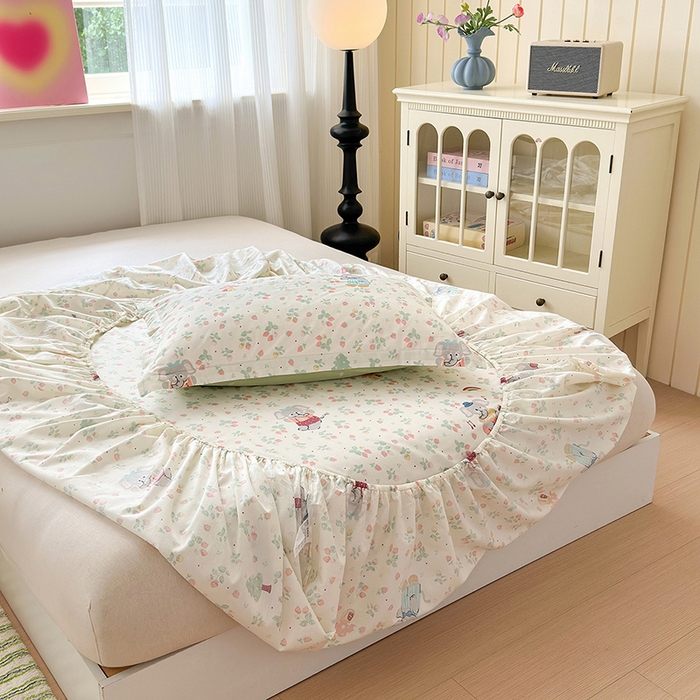 91家纺网 家纺一手货源 找家纺 拾物记 2025新款A类12868全棉纯棉单床笠床笠单件-提供买家秀和质检报告 弹唱小象