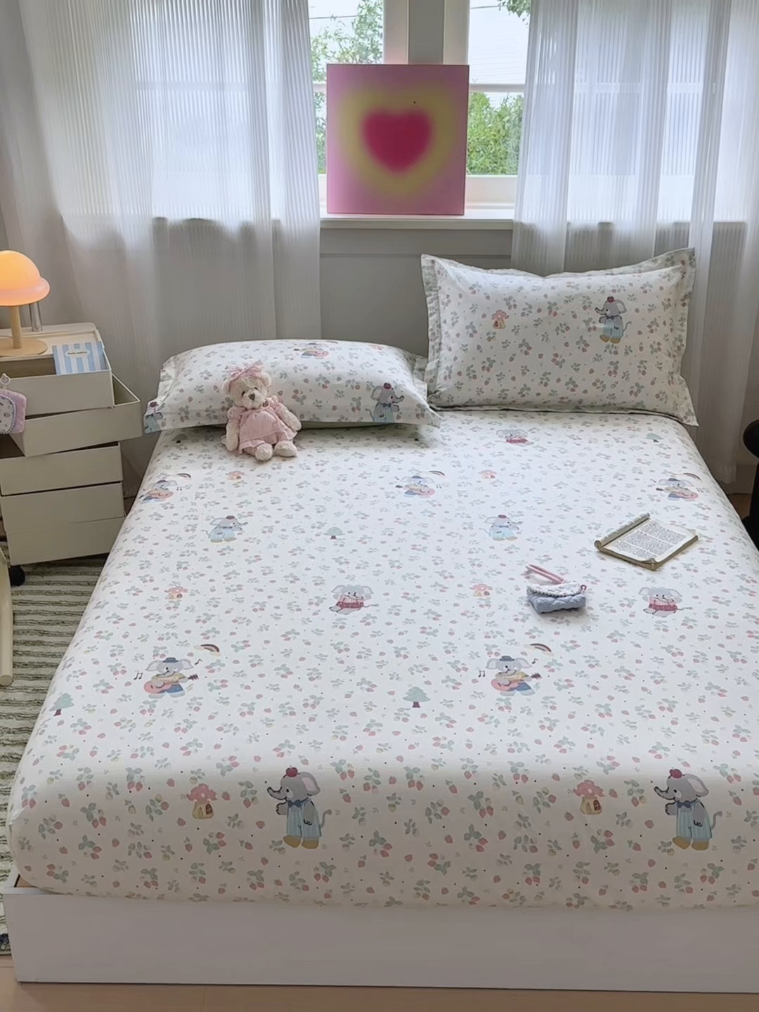 91家纺网 家纺一手货源 找家纺 拾物记 2025新款A类12868全棉纯棉单床笠床笠单件-提供买家秀和质检报告 弹唱小象