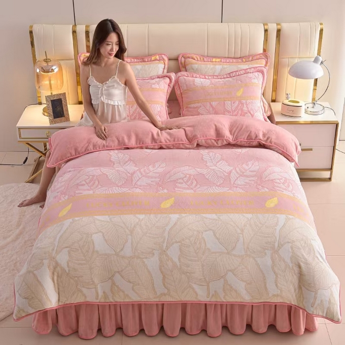 91家纺网 家纺一手货源 找家纺 曼尼家纺 2025新款7斤高克重牛奶绒四件套 约定