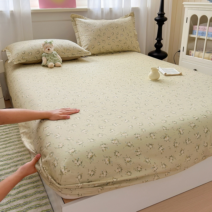 91家纺网 家纺一手货源 找家纺 拾物记 2025新款A类12868全棉纯棉单床笠床笠单件-提供买家秀和质检报告 恋青柠