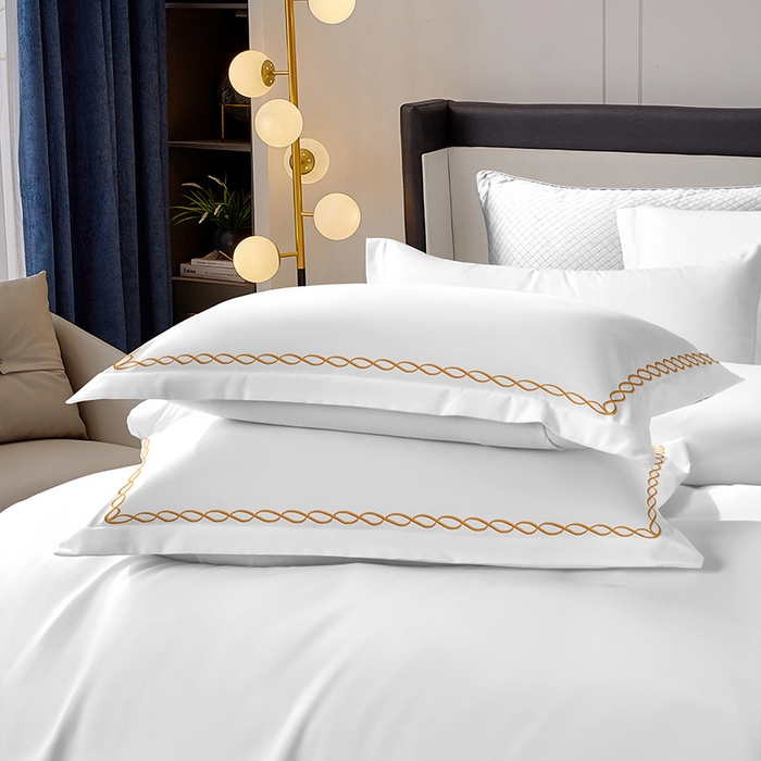 91家纺网 家纺一手货源 找家纺 啊雅家居 2025新款欧式绣花加厚酒店民宿磨毛绣花四件套 优雅酒店