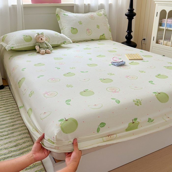 91家纺网 家纺一手货源 找家纺 拾物记 2025新款A类12868全棉纯棉单床笠床笠单件-提供买家秀和质检报告 苹果派对