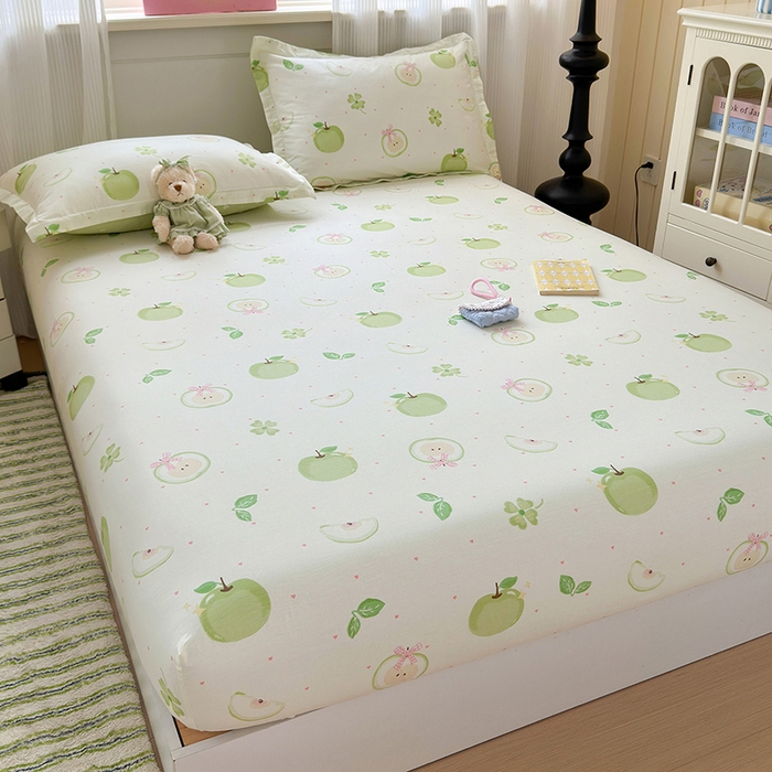 91家纺网 家纺一手货源 找家纺 拾物记 2025新款A类12868全棉纯棉单床笠床笠单件-提供买家秀和质检报告 苹果派对