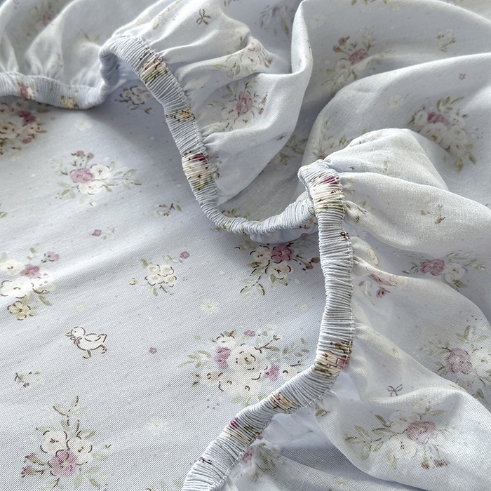 91家纺网 家纺一手货源 找家纺 拾物记 2025新款A类12868全棉纯棉单床笠床笠单件-提供买家秀和质检报告 浅夏雏菊-灰