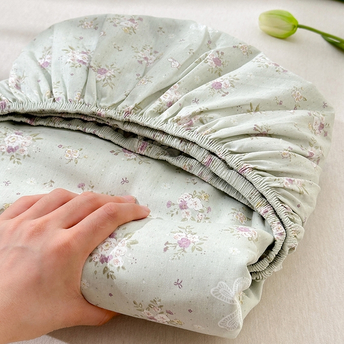 91家纺网 家纺一手货源 找家纺 拾物记 2025新款A类12868全棉纯棉单床笠床笠单件-提供买家秀和质检报告 浅夏雏菊-绿