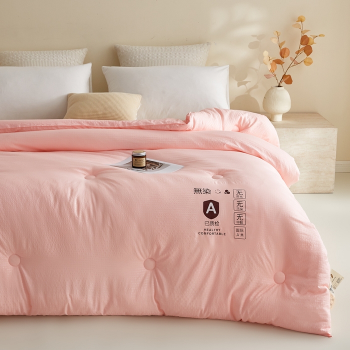 91家纺网 家纺一手货源 找家纺 帕芬鸟家纺 2025新款无染柔软大豆纤维被子被芯 无染玉色