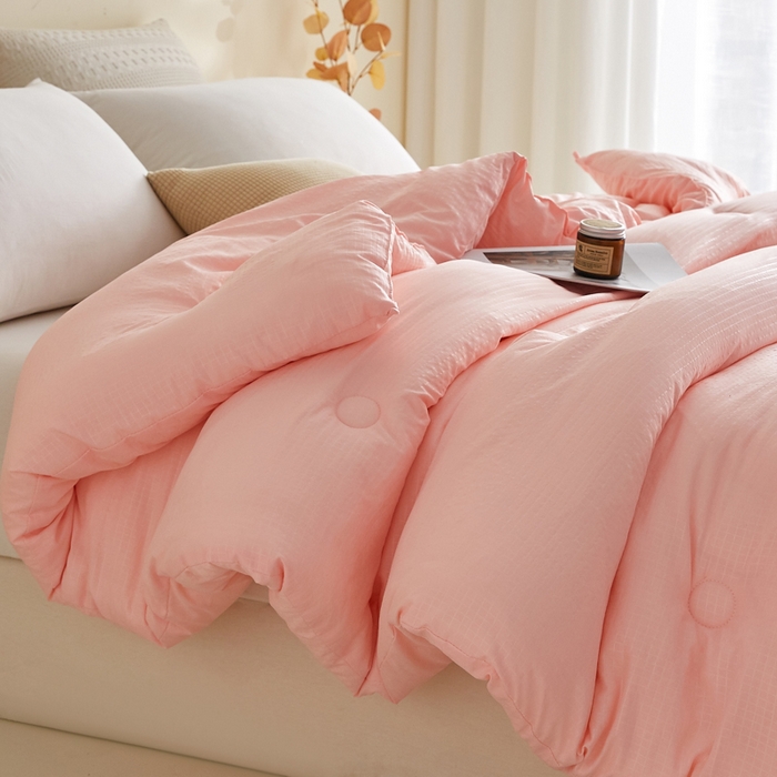 91家纺网 家纺一手货源 找家纺 帕芬鸟家纺 2025新款无染柔软大豆纤维被子被芯 无染玉色