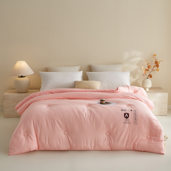 91家纺网 家纺一手货源 找家纺 帕芬鸟家纺 2025新款无染柔软大豆纤维被子被芯 无染玉色