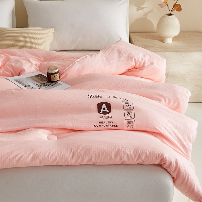 91家纺网 家纺一手货源 找家纺 帕芬鸟家纺 2025新款无染柔软大豆纤维被子被芯 无染玉色