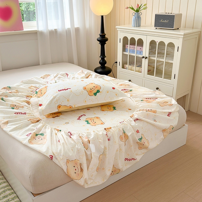 91家纺网 家纺一手货源 找家纺 拾物记 2025新款A类12868全棉纯棉单床笠床笠单件-提供买家秀和质检报告 瑞迪熊