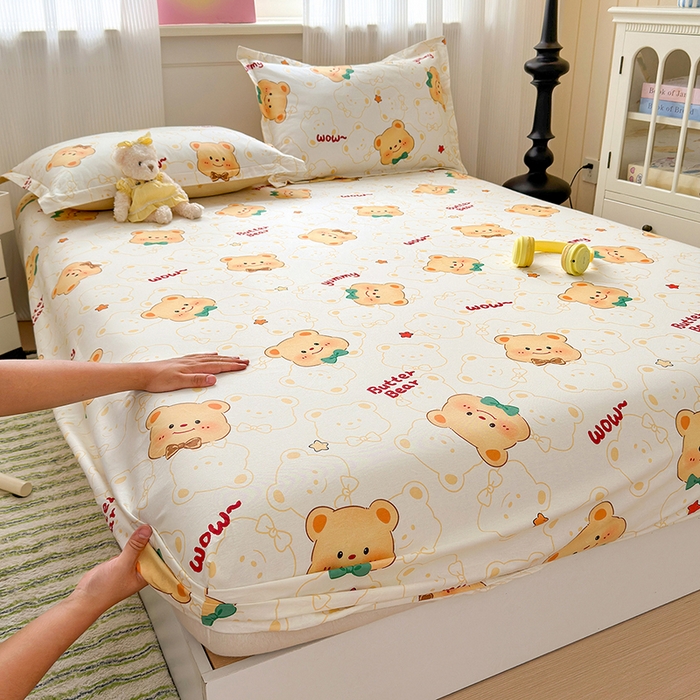 91家纺网 家纺一手货源 找家纺 拾物记 2025新款A类12868全棉纯棉单床笠床笠单件-提供买家秀和质检报告 瑞迪熊