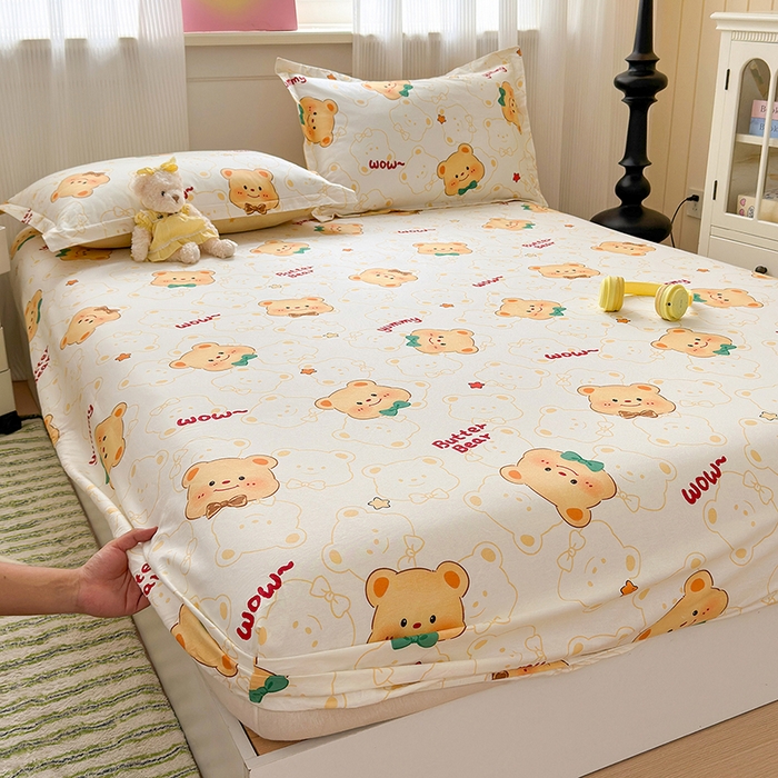 91家纺网 家纺一手货源 找家纺 拾物记 2025新款A类12868全棉纯棉单床笠床笠单件-提供买家秀和质检报告 瑞迪熊