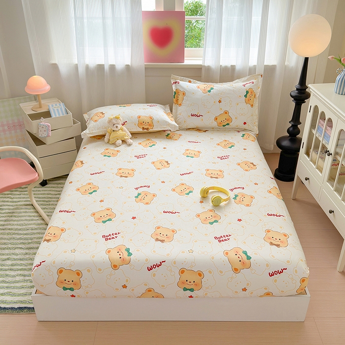 91家纺网 家纺一手货源 找家纺 拾物记 2025新款A类12868全棉纯棉单床笠床笠单件-提供买家秀和质检报告 瑞迪熊