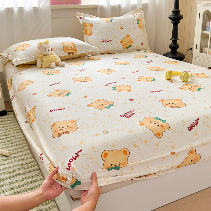 91家纺网 家纺一手货源 找家纺 拾物记 2025新款A类12868全棉纯棉单床笠床笠单件-提供买家秀和质检报告 瑞迪熊