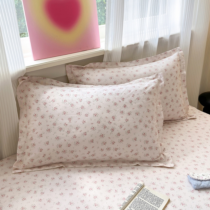 91家纺网 家纺一手货源 找家纺 拾物记 2025新款A类12868全棉纯棉单床笠床笠单件-提供买家秀和质检报告 疏影梦境-粉