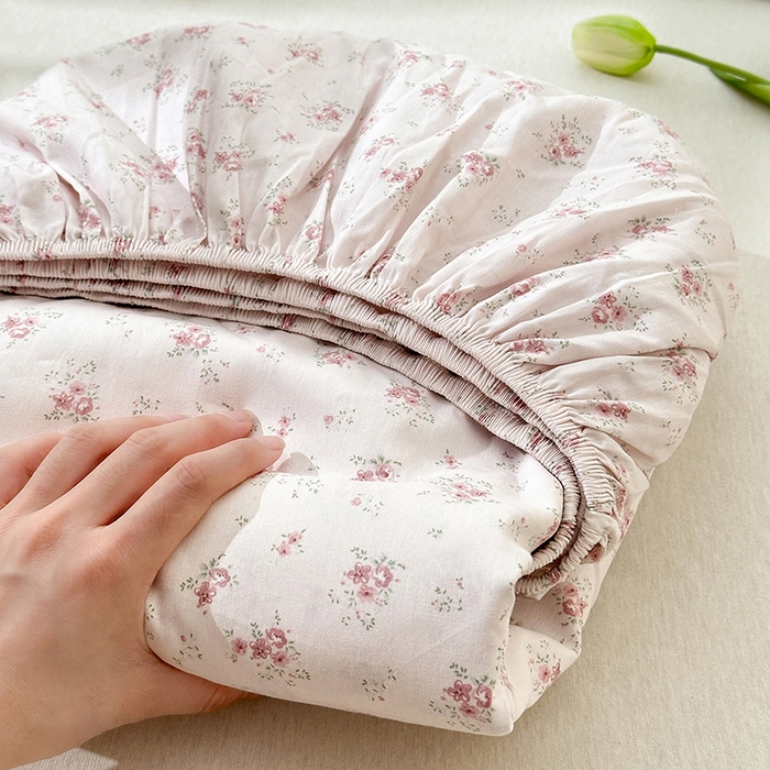 91家纺网 家纺一手货源 找家纺 拾物记 2025新款A类12868全棉纯棉单床笠床笠单件-提供买家秀和质检报告 疏影梦境-粉