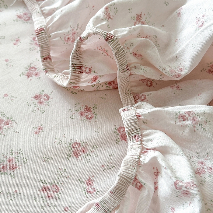 91家纺网 家纺一手货源 找家纺 拾物记 2025新款A类12868全棉纯棉单床笠床笠单件-提供买家秀和质检报告 疏影梦境-粉