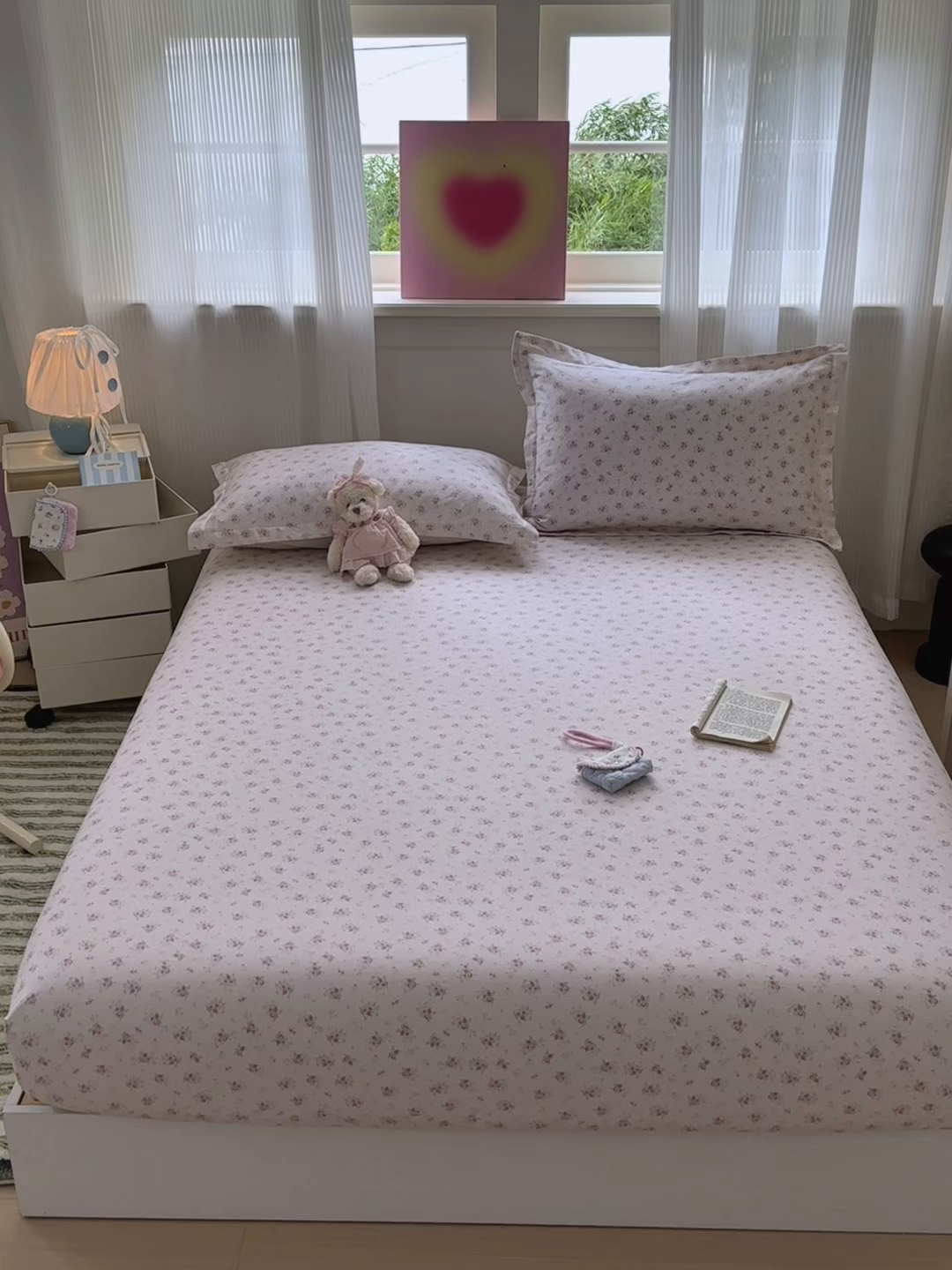 91家纺网 家纺一手货源 找家纺 拾物记 2025新款A类12868全棉纯棉单床笠床笠单件-提供买家秀和质检报告 疏影梦境-粉