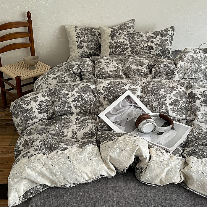 91家纺网 家纺一手货源 找家纺 （总）梦纤绒 2025秋冬新品A类高克重亚麻复古全棉花边侘寂风原麻系列