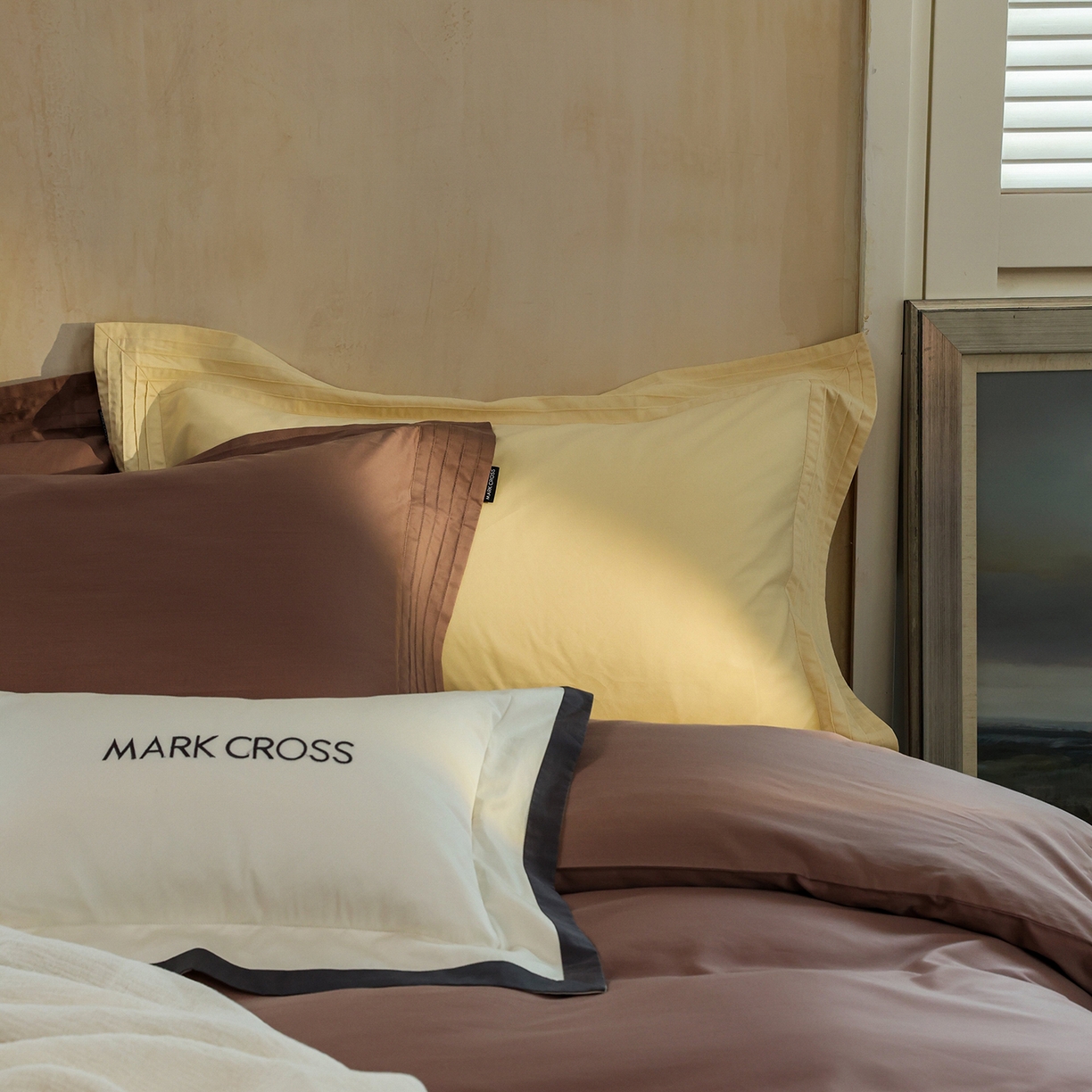 91家纺网 家纺一手货源 找家纺 佳汐蓝家纺 2025新款静奢简约高级质感超细旦天丝棉磨毛系列四件套-热可可 蒙太奇-乌龙茶咖