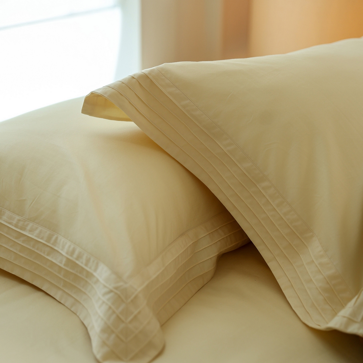 91家纺网 家纺一手货源 找家纺 佳汐蓝家纺 2025新款静奢简约高级质感超细旦天丝棉磨毛系列四件套-热可可 蒙太奇-香草奶油