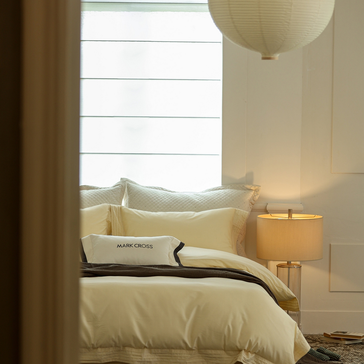 91家纺网 家纺一手货源 找家纺 佳汐蓝家纺 2025新款静奢简约高级质感超细旦天丝棉磨毛系列四件套-热可可 蒙太奇-香草奶油