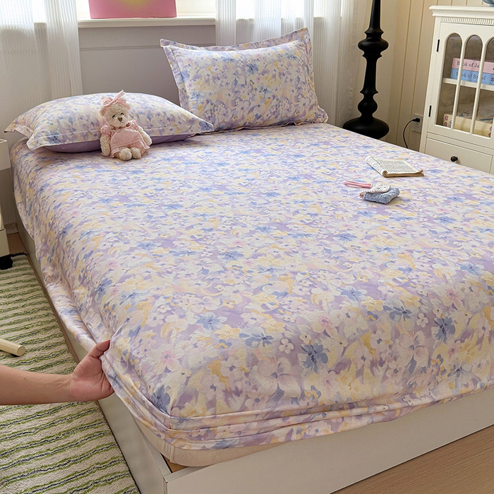 91家纺网 家纺一手货源 找家纺 拾物记 2025新款A类12868全棉纯棉单床笠床笠单件-提供买家秀和质检报告 香颂蝶舞