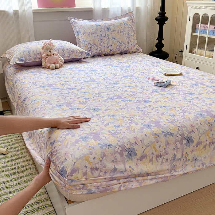 91家纺网 家纺一手货源 找家纺 拾物记 2025新款A类12868全棉纯棉单床笠床笠单件-提供买家秀和质检报告 香颂蝶舞