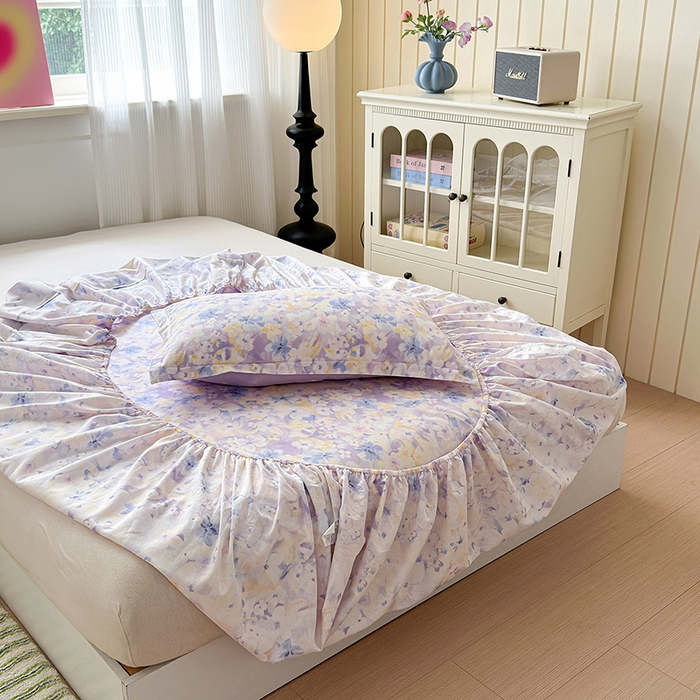 91家纺网 家纺一手货源 找家纺 拾物记 2025新款A类12868全棉纯棉单床笠床笠单件-提供买家秀和质检报告 香颂蝶舞