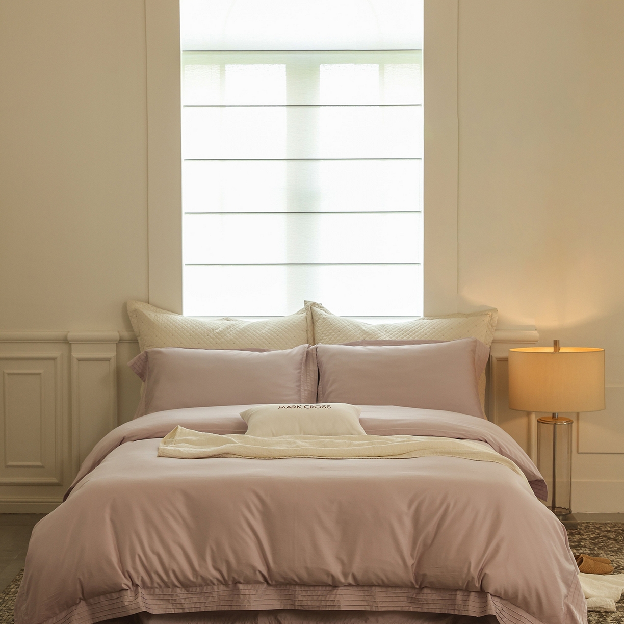 佳汐蓝家纺 2025新款静奢简约高级质感超细旦天丝棉磨毛系列四件套-热可可 蒙太奇-紫粉