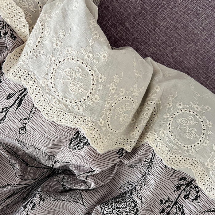 91家纺网 家纺一手货源 找家纺 梦纤绒 2025秋冬新品A类高克重亚麻复古全棉花边侘寂风原麻系列麦卡伦