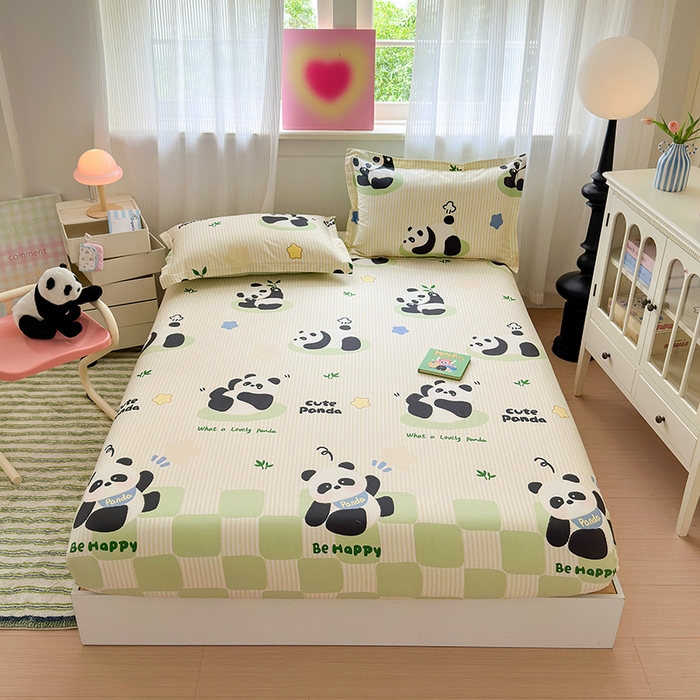 拾物记 2025新款A类12868全棉纯棉单床笠床笠单件-提供买家秀和质检报告 小熊猫