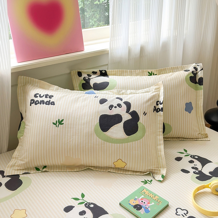 91家纺网 家纺一手货源 找家纺 拾物记 2025新款A类12868全棉纯棉单床笠床笠单件-提供买家秀和质检报告 小熊猫