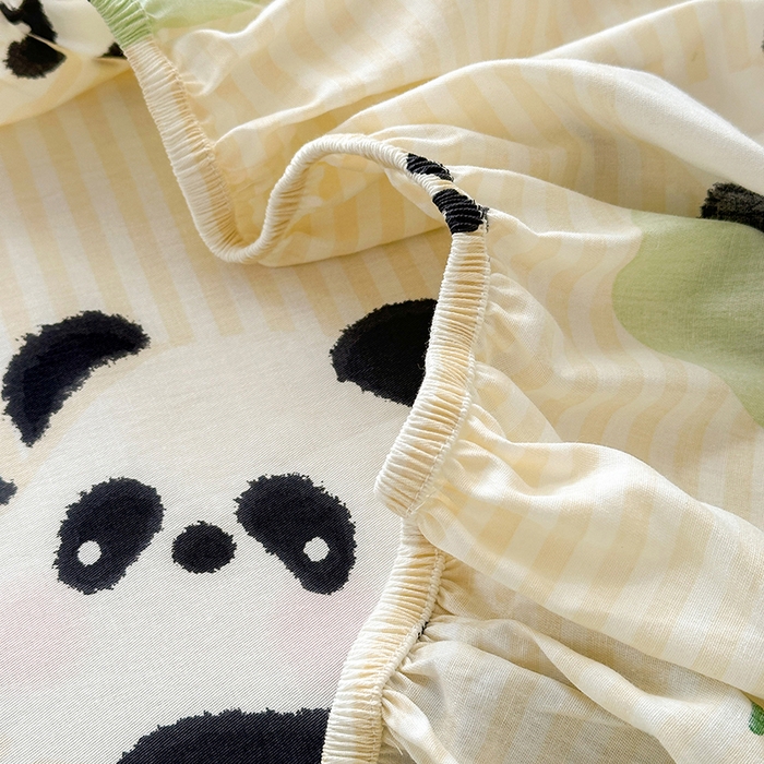 91家纺网 家纺一手货源 找家纺 拾物记 2025新款A类12868全棉纯棉单床笠床笠单件-提供买家秀和质检报告 小熊猫