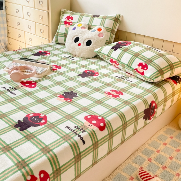 91家纺网 家纺一手货源 找家纺 （总）爱彼家纺 2025新款高克重牛奶绒卡通床笠单床笠单件