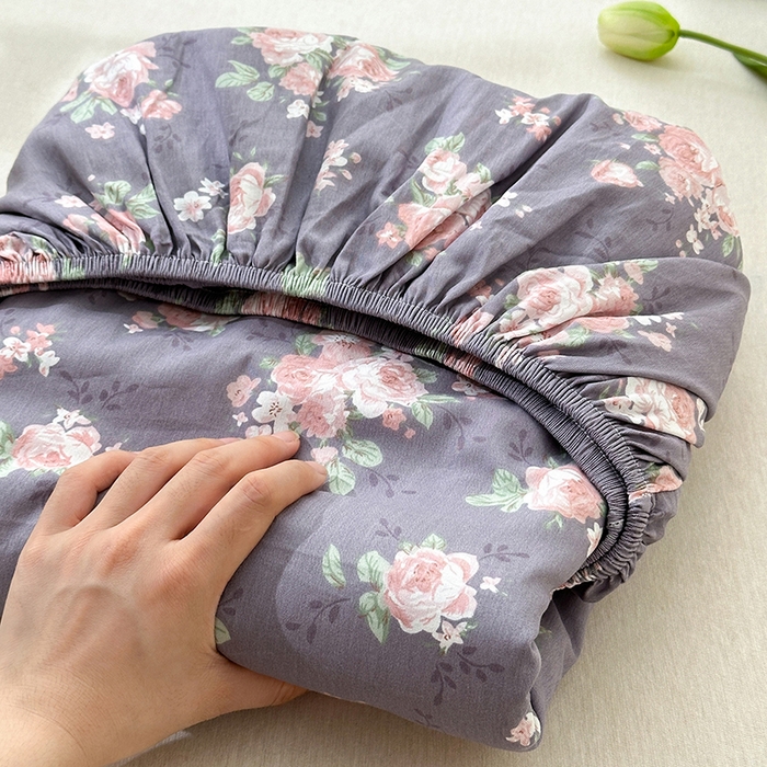 91家纺网 家纺一手货源 找家纺 拾物记 2025新款A类12868全棉纯棉单床笠床笠单件-提供买家秀和质检报告 幸福花儿-紫