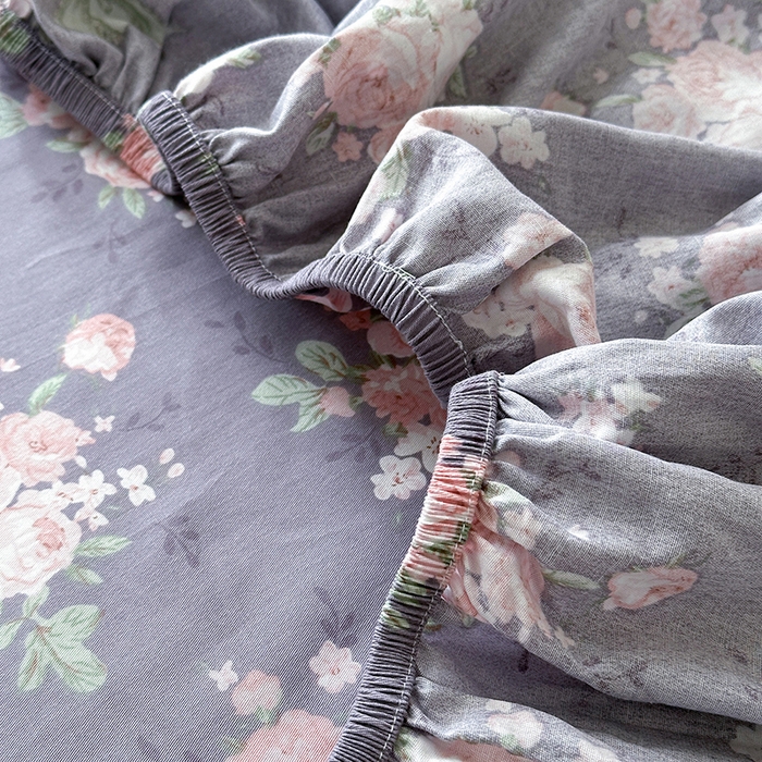 91家纺网 家纺一手货源 找家纺 拾物记 2025新款A类12868全棉纯棉单床笠床笠单件-提供买家秀和质检报告 幸福花儿-紫