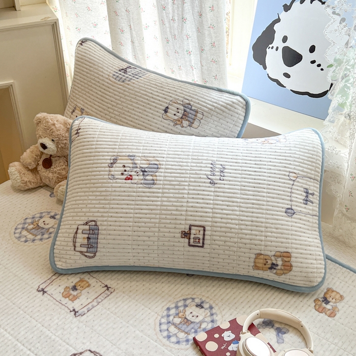 91家纺网 家纺一手货源 找家纺 茉夕家纺 2025新款2025跑量双层纱牛奶绒印花床盖 床盖单件 贝果宝贝