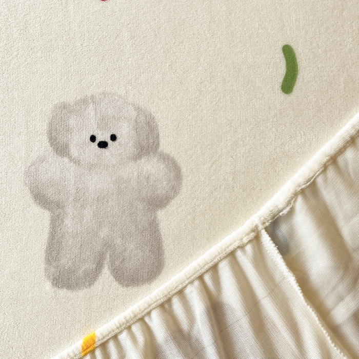 91家纺网 家纺一手货源 找家纺 爱彼家纺 2025新款高克重牛奶绒卡通床笠单床笠单件 白熊甜梦